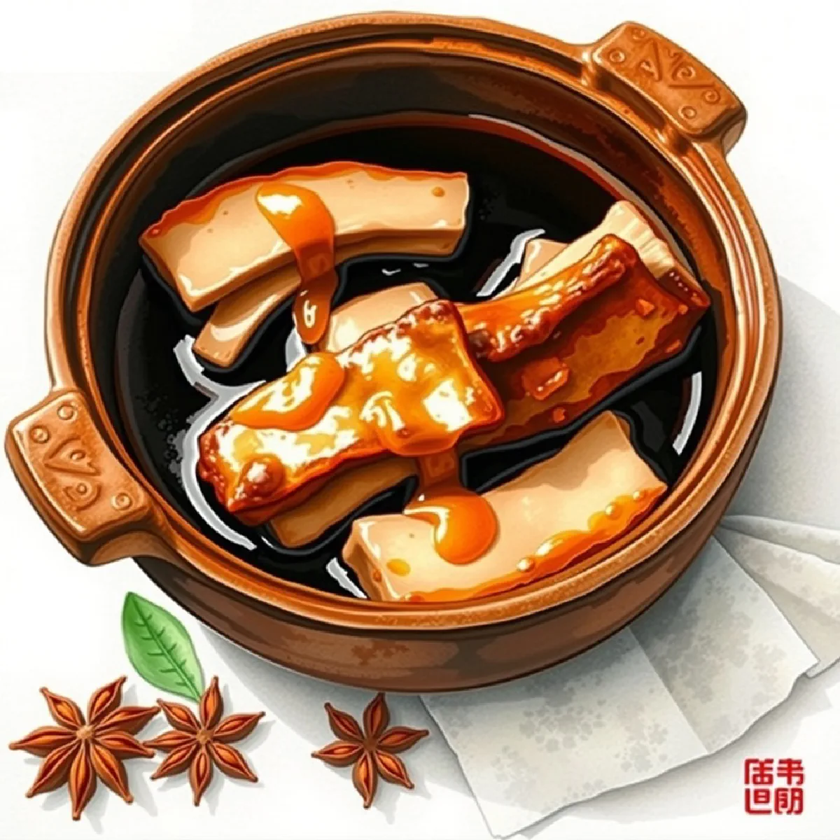 Black Tea Braised Ribs illustration