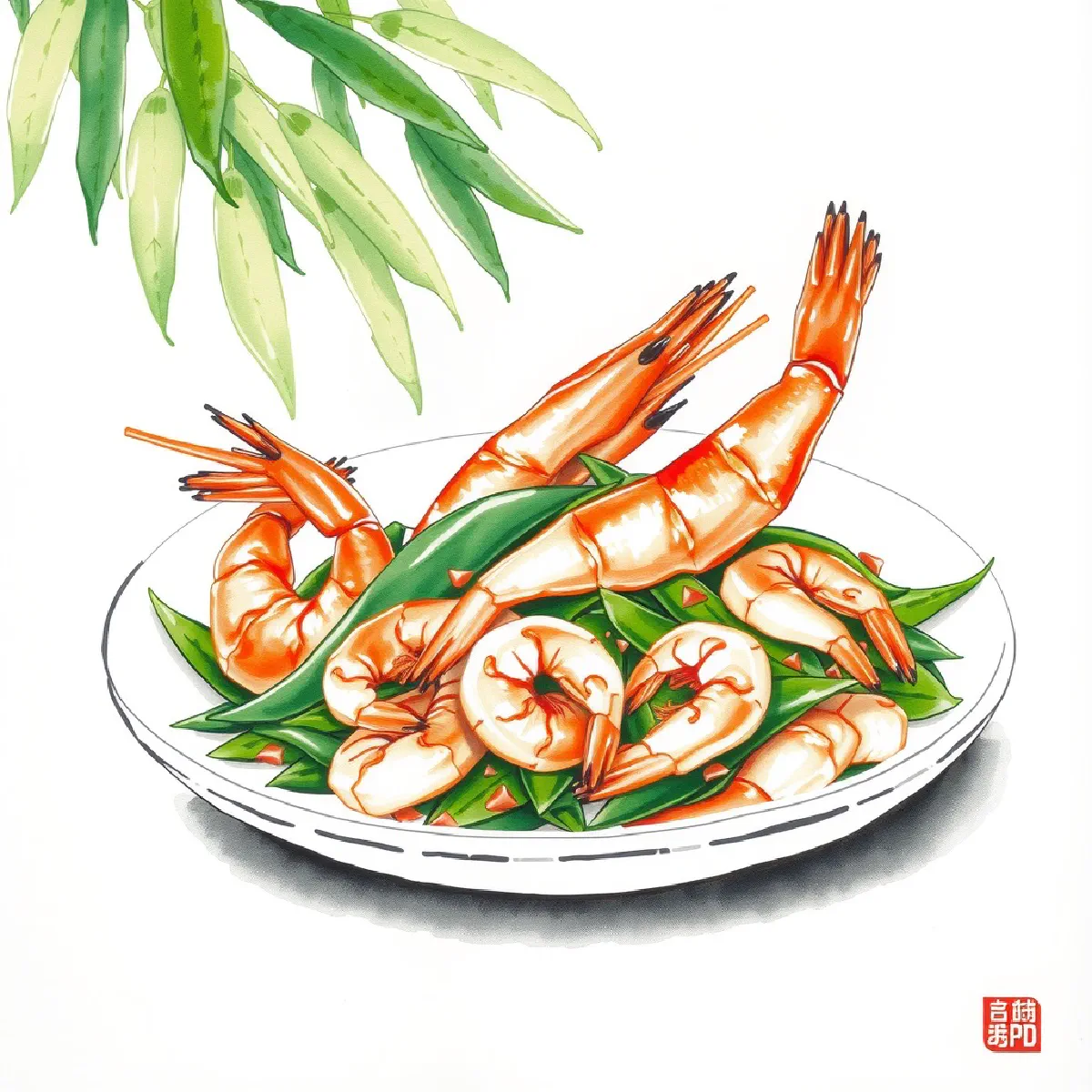 Longjing Shrimp illustration