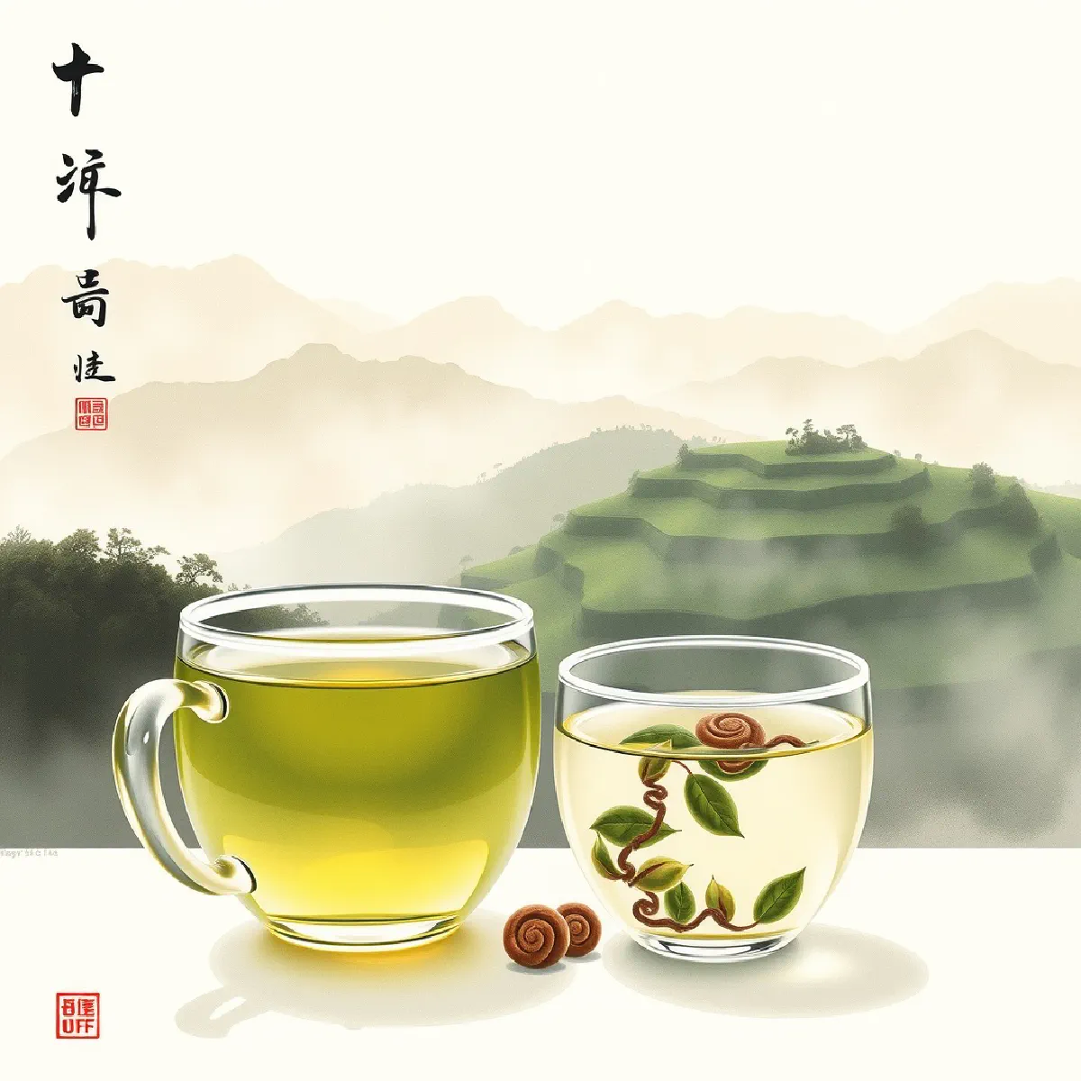 Dongting Biluochun (Green Snail Spring - 洞庭碧螺春) illustration