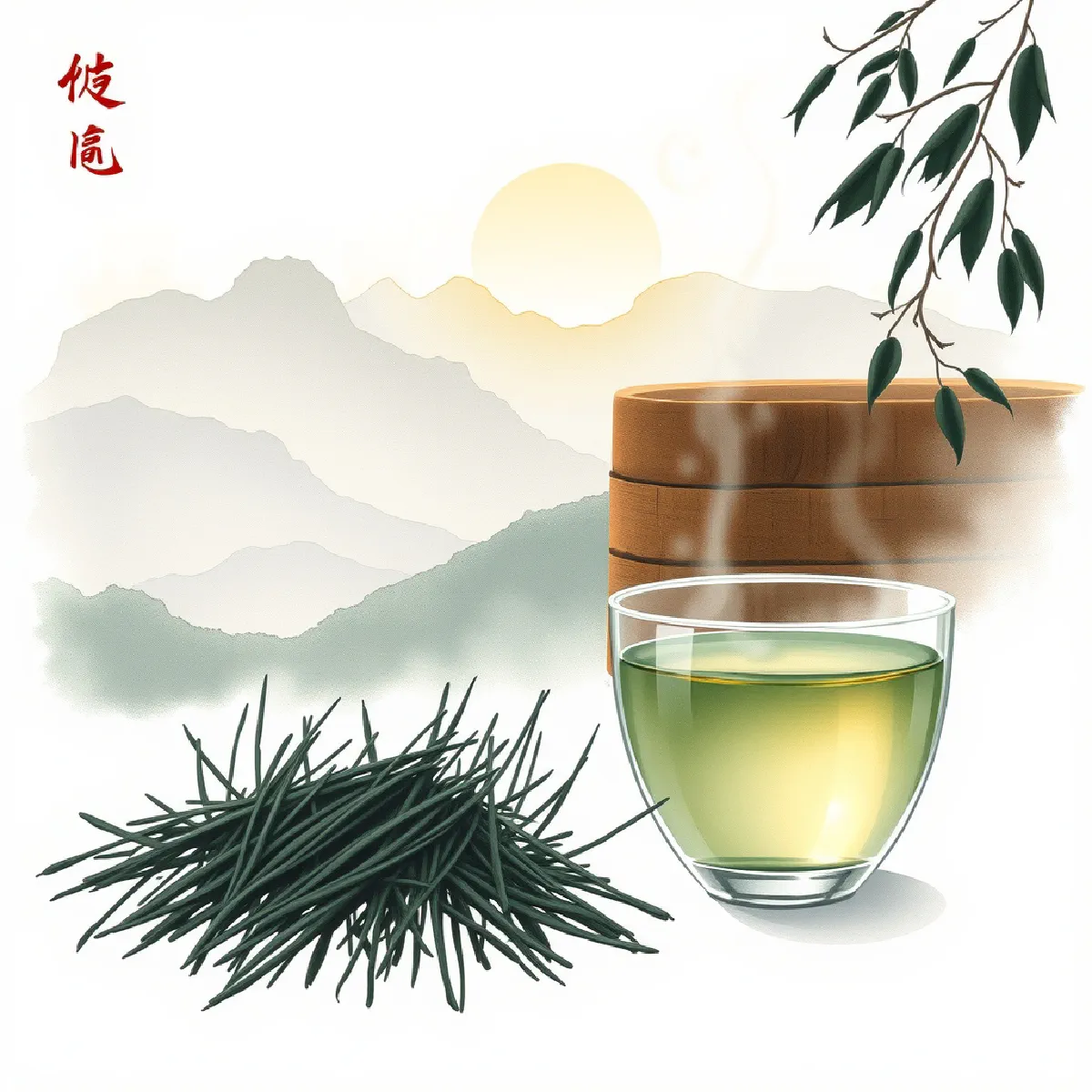 Enshi Yulu (Jade Dew - 恩施玉露) illustration