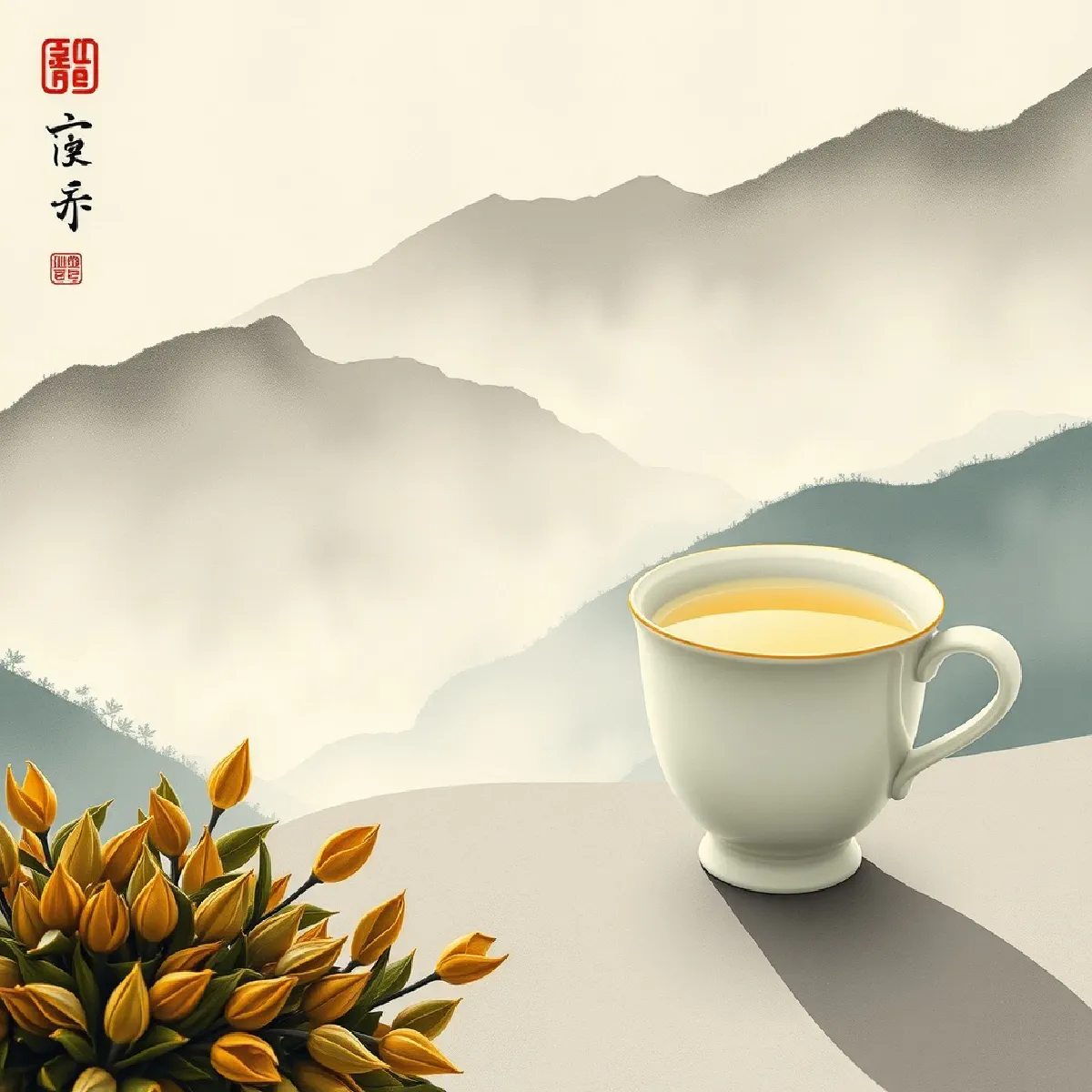 Dading Liuan Huangya (Six-Peace Yellow Sprout - 大頂六安黃芽) illustration